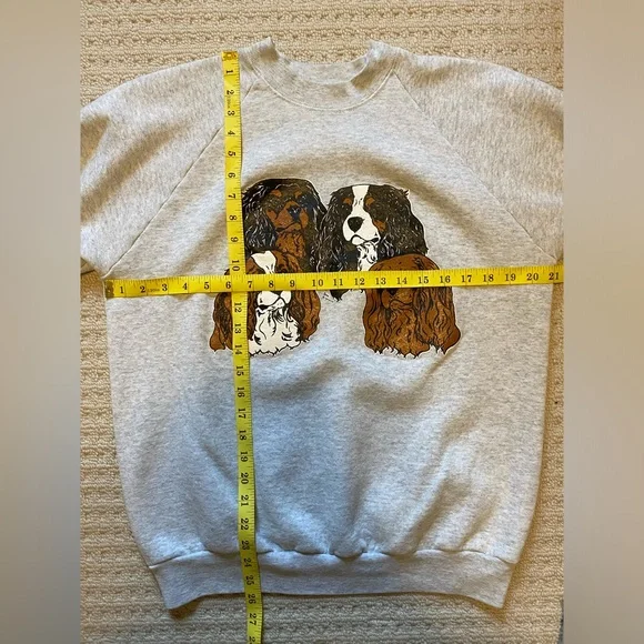 Fruit of the Loom Gray Cavalier King Charles Spaniel Graphic Sweatshirt - Picture 5 of 5